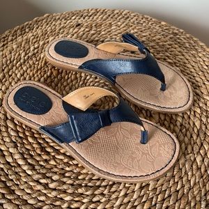 B.ø.c. Blue Leather Bow Sandals